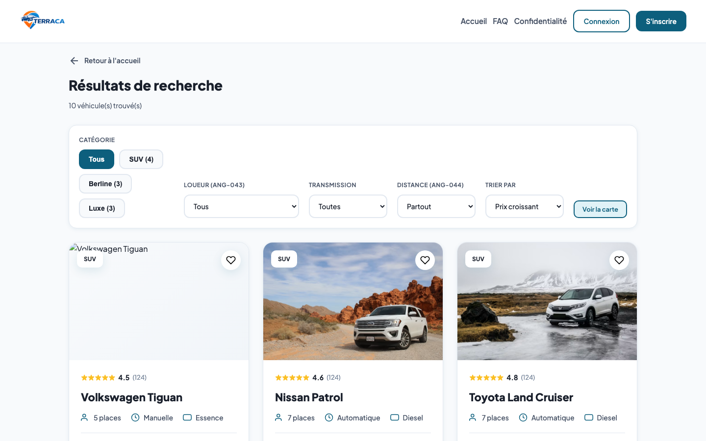 Recherche web TERRACA